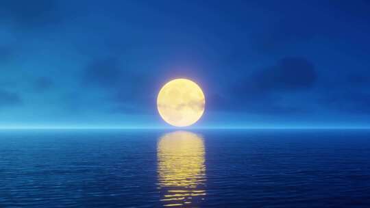 海面月亮 海上明月 中秋节