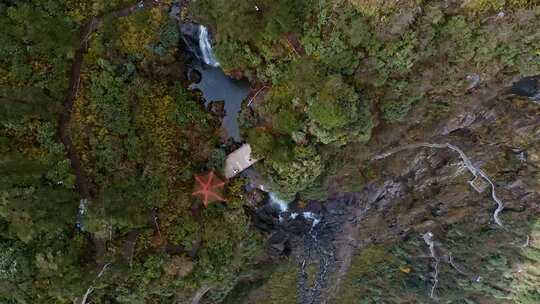 高清实拍眉山洪雅瓦屋山森林瀑布视频素材模板下载