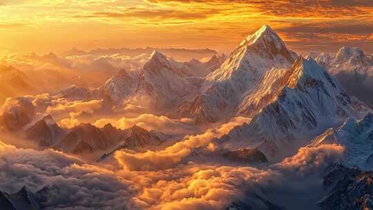 雪山日出壮丽全景