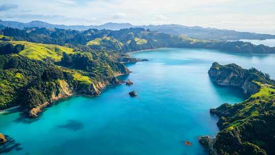 海岸自然风光鸟瞰全景