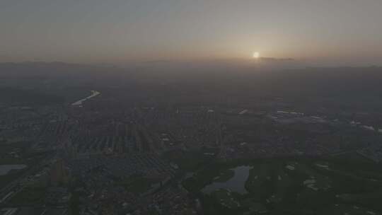 横店日落大全景4k dlog原始素材