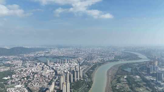 泉州大景航拍市区全景晋江两岸经济城市发展