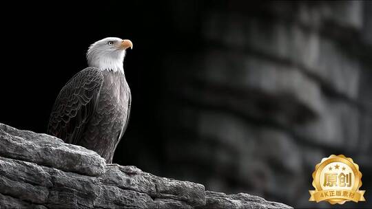 岩石雄鹰傲立苍穹之巅