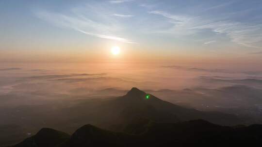 日出 云海 航拍 高山