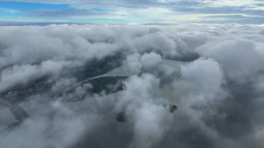 西湖云海山川森林云大山风景云海云雾山水