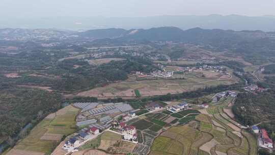 乡村田园农业种植大棚航拍