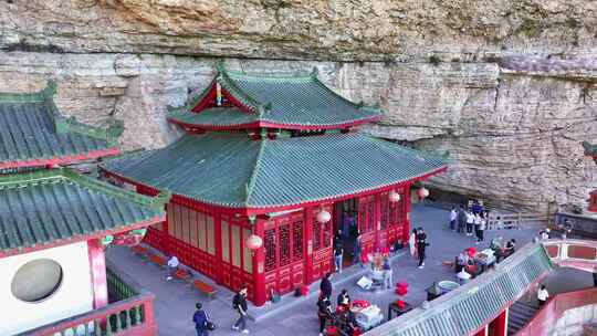 航拍福建漳州平和灵通岩悬空寺青云寺