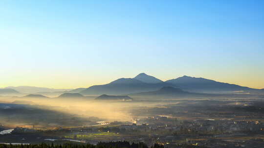 【延时】清晨山川大地 炊烟袅袅 唯美光影