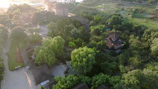 陕西 西安 青龙寺晨曦航拍视频素材模板下载