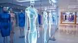 VR购物新体验 未来科技时尚购物虚拟试衣高清在线视频素材下载