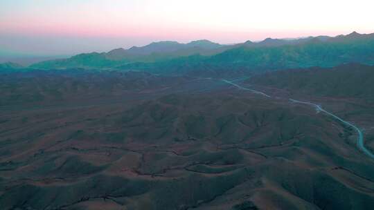 航拍甘肃西北黄土高原地貌丹霞地貌戈壁沙漠