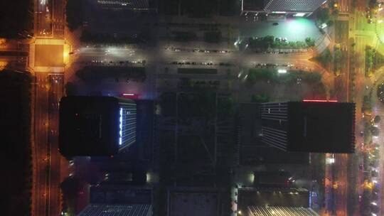 无锡京杭大运河蠡湖大桥夜景4K航拍视频素材模板下载