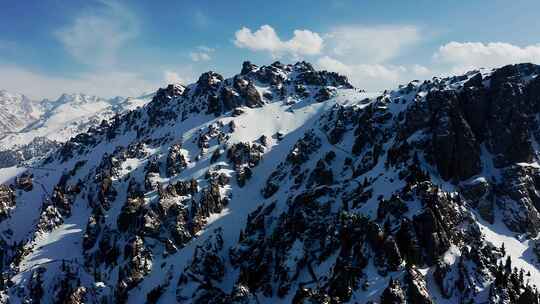 新疆天山博格达峰 雪山航拍风光
