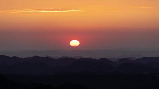 大山日落延时