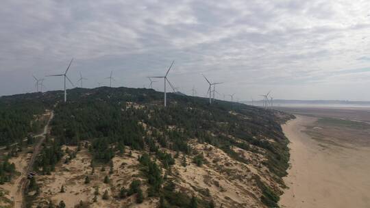 鄱阳湖老爷庙风电场航拍