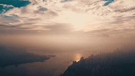 温州清晨平流雾延时航拍