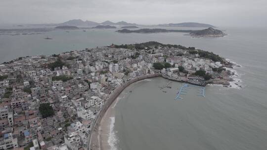 福建东山岛海边城市航拍实拍4k素材