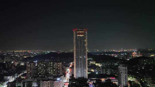 东莞虎门夜景航拍虎门镇夜景城市建筑风光