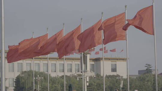 天安门红旗 红旗飘扬 新中国视频素材模板下载