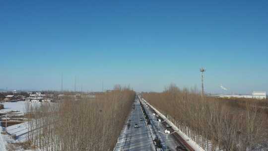 航拍雪景 唯美冬日空镜 立冬 冬至节气