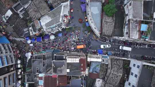 海口骑楼老街航拍视频素材模板下载