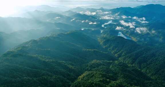 5K航拍广东南岭山脉大山岭南高山云雾