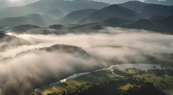 唯美风光日出日落云海风景唯美开场航拍中国