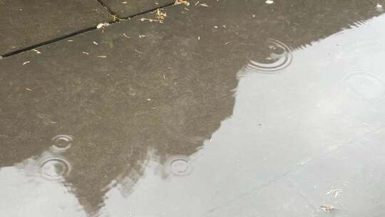 下雨天地面雨滴