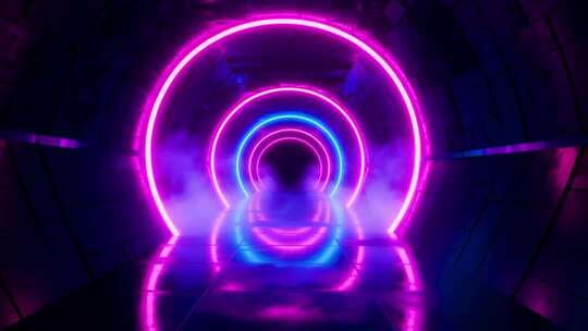 4k霓虹动感炫酷赛博朋克穿梭背景合集