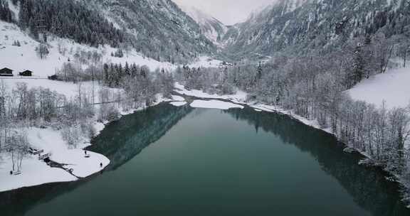 湖，雪，树木，克拉姆湖