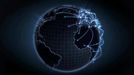 光线地球全球化覆盖全球视频素材模板下载