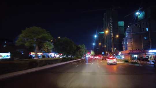 城市马路夜景空镜头