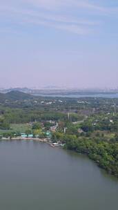 武汉月湖风景区竖屏航拍