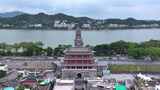 潮州广济楼广济桥航拍高清在线视频素材下载