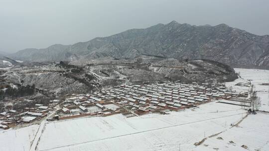 4K航拍北方雪景农村