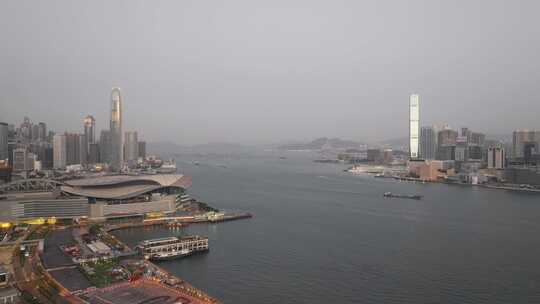 香港傍晚航拍视频素材模板下载