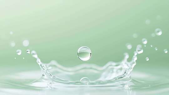 水滴入水瞬间微距画面
