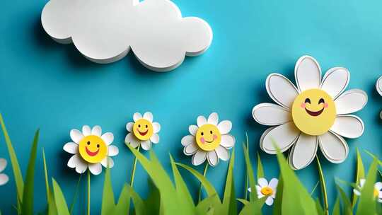 卡通雏菊的快乐成长 微笑雏菊的童趣世界
