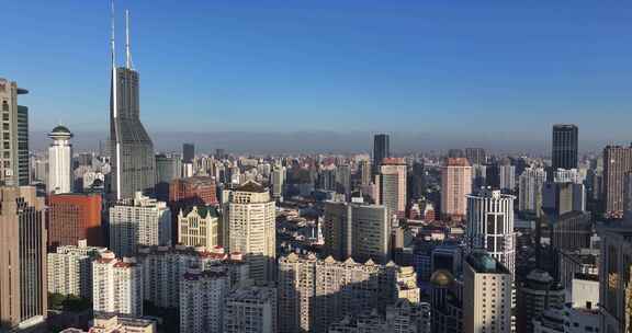 上海浦西外滩建筑航拍空镜