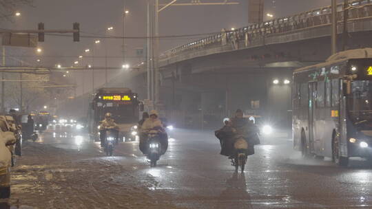 下班人群 城市车流 城市夜晚空镜