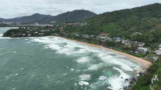 东南亚泰国普吉岛海岸线风景航拍