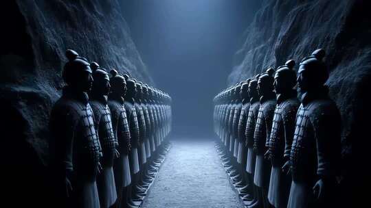 肃穆庄严的秦始皇兵马俑军阵