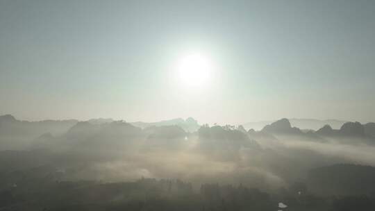 武夷山日出航拍云海日出阳光山峰云雾山风景