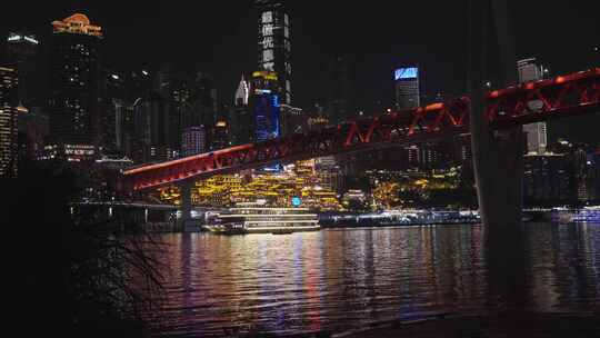4K实拍重庆 夜景洪崖洞千厮门嘉陵江大桥