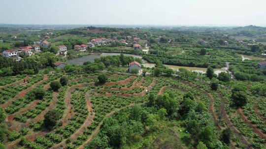 航拍衡阳茶山坳金甲岭乡村自然风光