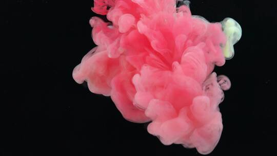 粉色水墨抽象水彩烟雾下降挥散特效动画