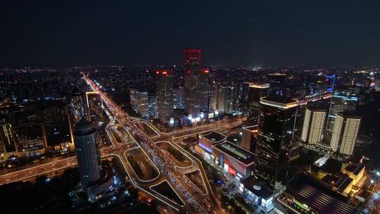 北京国贸CBD全貌夜景
