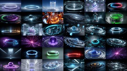 能量圆环科技感动态背景(前143S为快速预览)高清在线视频素材下载
