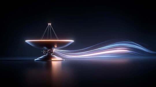 未来科技感卫星天线数据传输