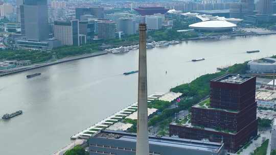 上海市黄浦区黄浦江南浦大桥桥梁车流交通航视频素材模板下载